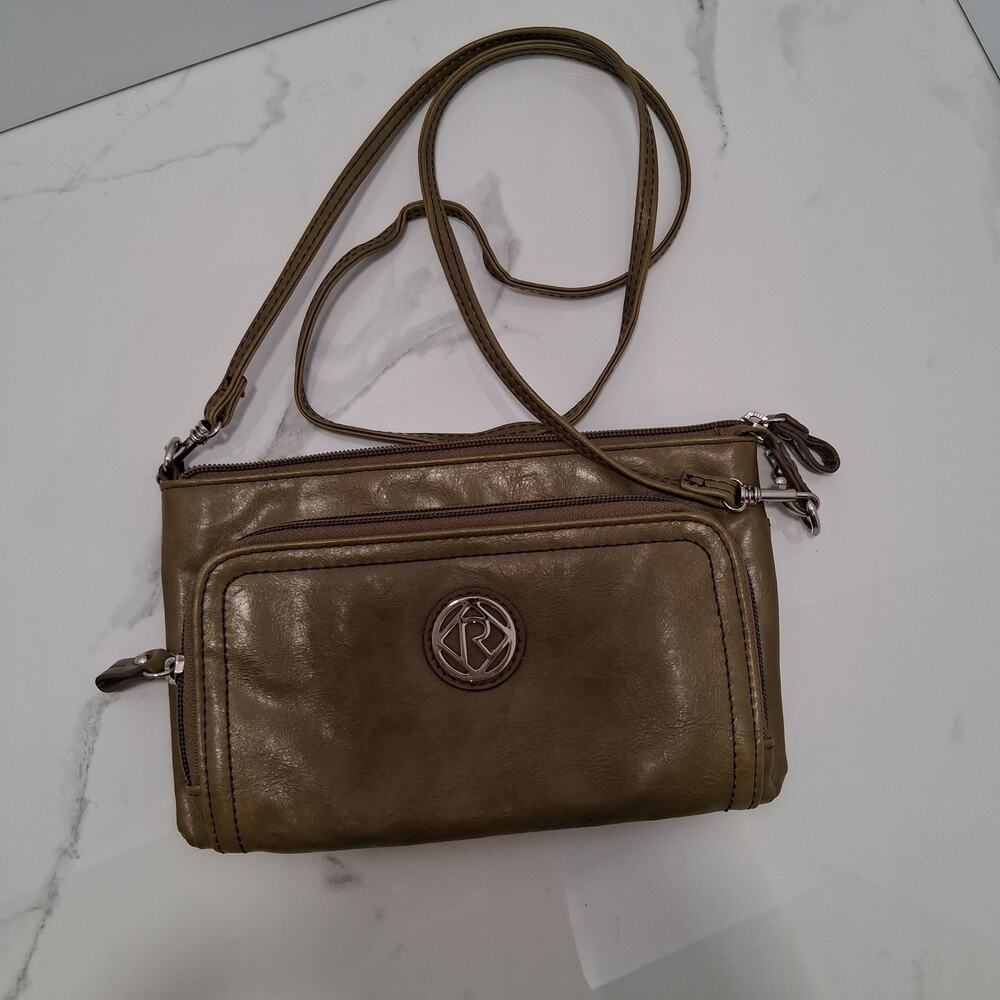 Relic Leather Cross Body 4 Pockets, Card Holder Slot Army Green Vacation Women - Picture 3 of 9